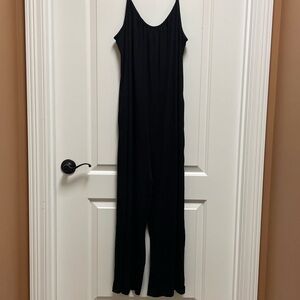 Fire! 🔥 Black Size Large Women's Jumpsuit with Pockets & Thin Straps Bohemian